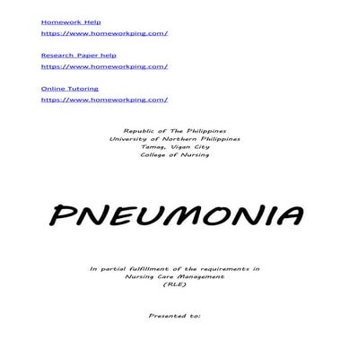 87760496 case-study-pneumonia | DOC