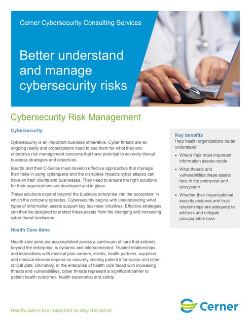 Cybersecurity Consulting Services flyer