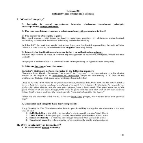 Integrity and Ethics in Business