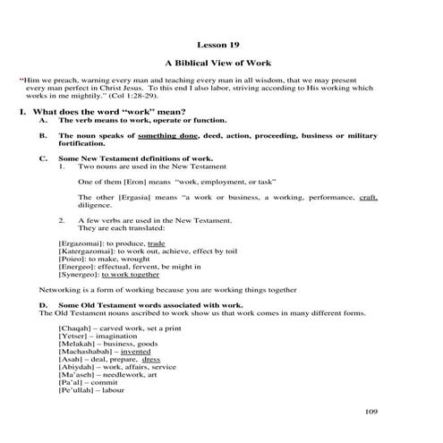 A Biblical View of Work