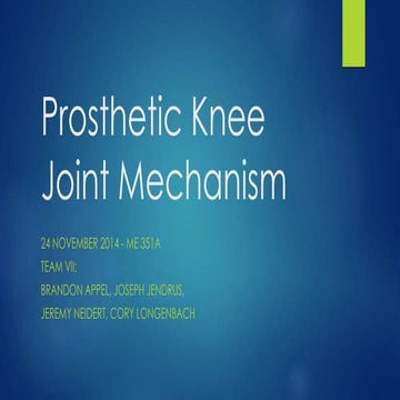 Prosthetic Knee Joint Mechanism