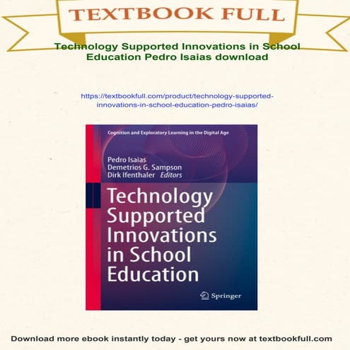 Technology Supported Innovations in School Education Pedro Isaias