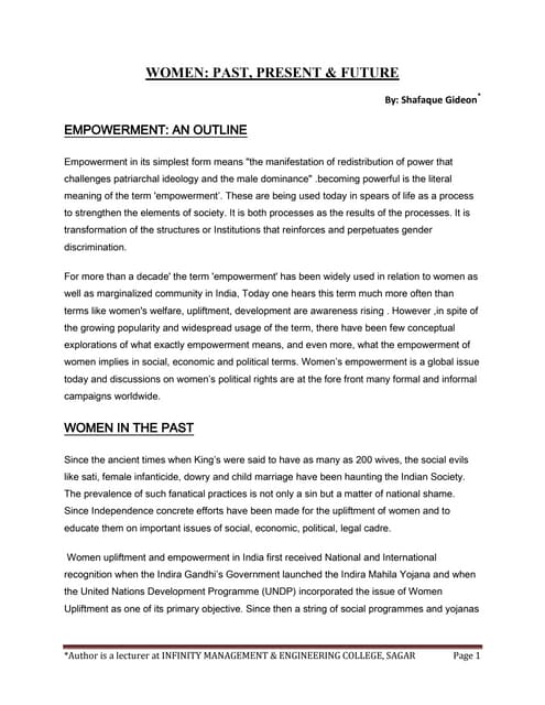 Political Participation and Representation of Women in Jammu and ...