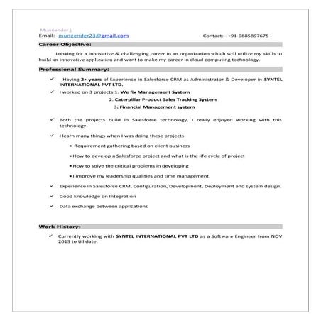 muneender sfdc resume