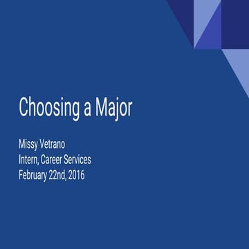 Choosing a Major
