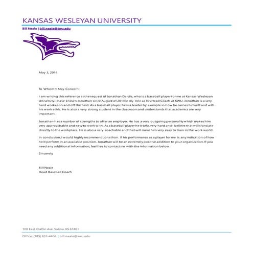 Jonathan Dardis Reference Letter