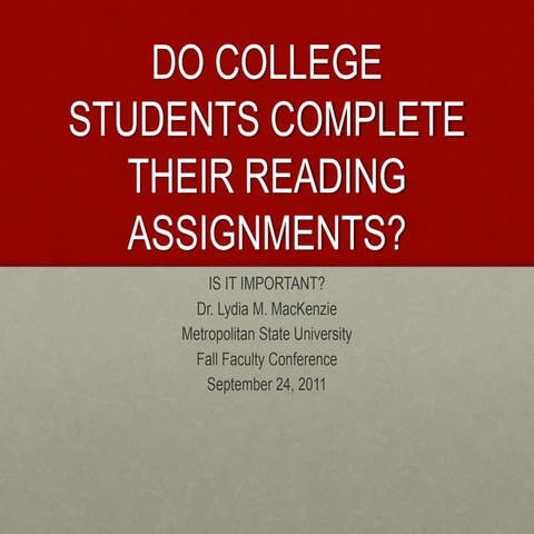 Do College Students Read?