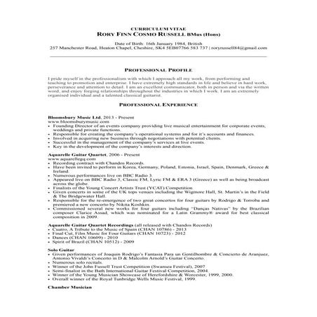 CV - Rory Russell - 2015