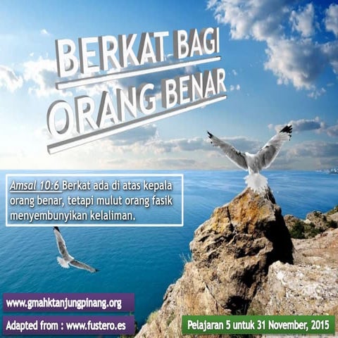 Pelajaran Sekolah SABAT ke-5 Triwulan 1 2015