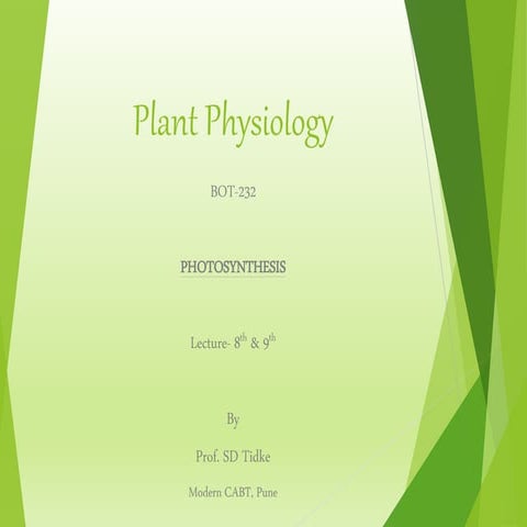 Photosynthesis (Light and Dark reaction of photosynthesis)
