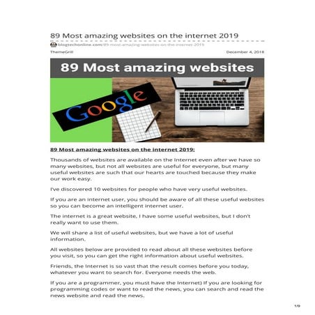 89 most amazing websites on the internet 2019