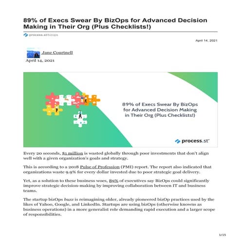 89% of Execs Swear By BizOps for Advanced Decision Making in Their Org (Plus ...