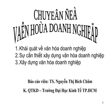 Tài liệu bài giảng văn hóa doanh nghiệp