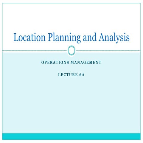 8a. location planning   8 a