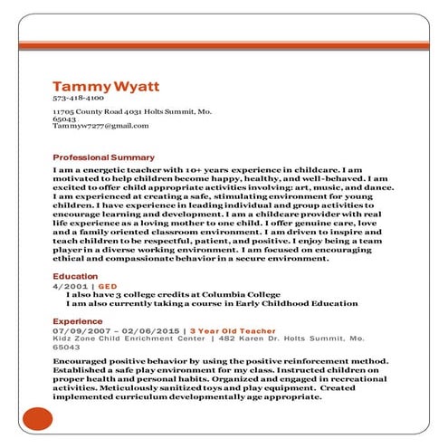 Tammy Wyatt Resume 2016