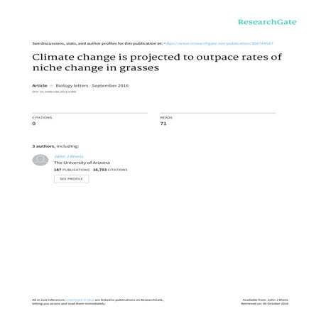 Managing Grasslands Ecosystems in a Changing Climate: opportunities for ...