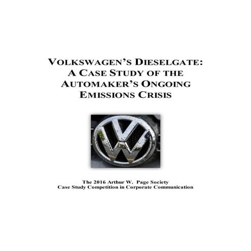 Volkswagen's Dieselgate Case Study