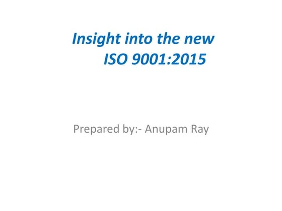 ISO 9001 2015 Overview presentation | PDF