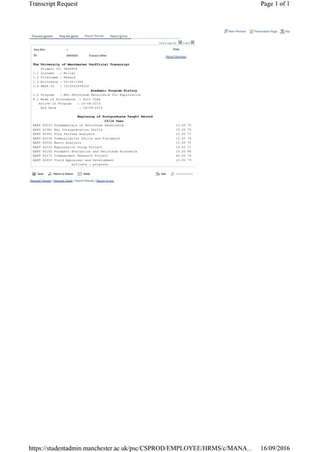 Manchester Unofficial Transcript