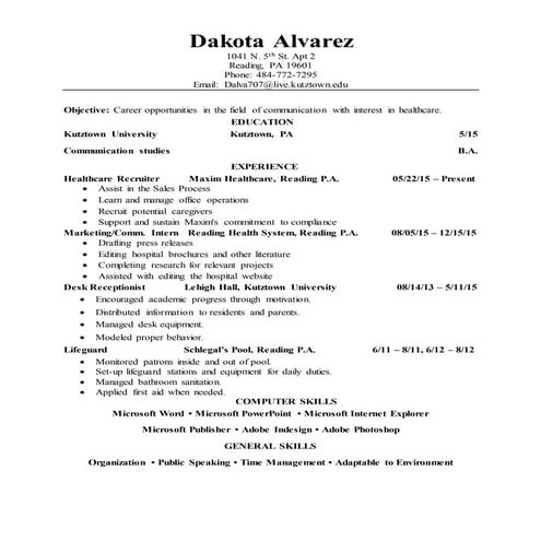 Katie gasque resume without references | DOCX