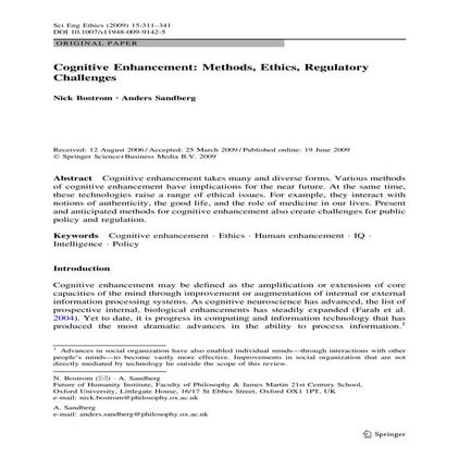 cognitive enhancement ethics