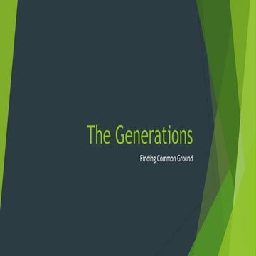 Generations Finding Common Ground