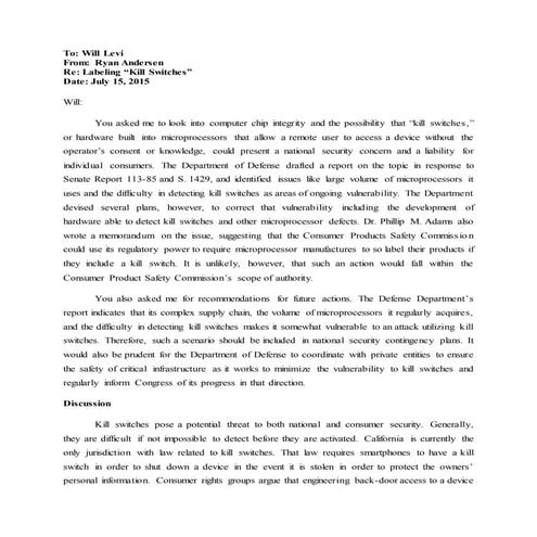 Kill Switch Report | DOCX