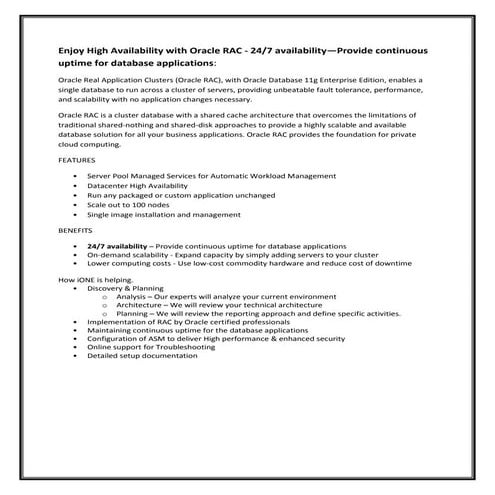 I one Service Offerings