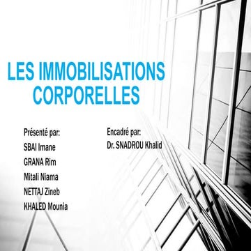 Les Immobilisations Corporelles