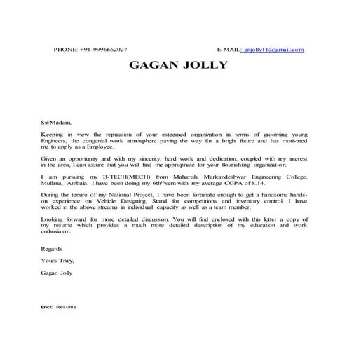 GAGAN JOLLY RESUME