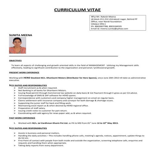 Sunita CV