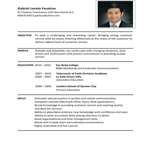 Gabriel Faustino resume