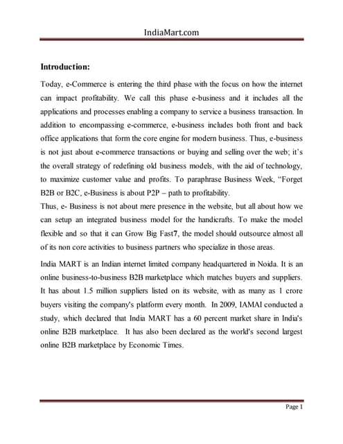 E-commerce assignment