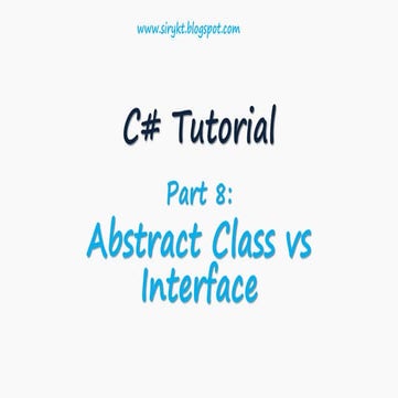 8abstact class in c# | PPT