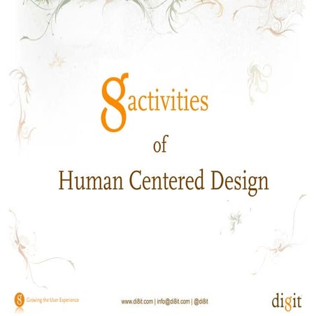 8 activities of human centered design (HCD)