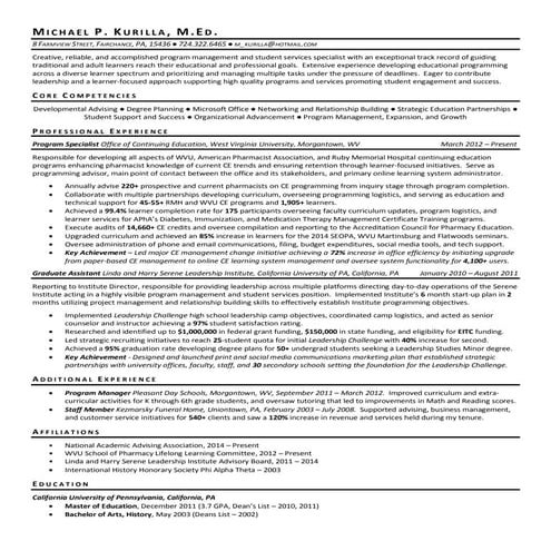 Updated Resume of Michael Kurilla