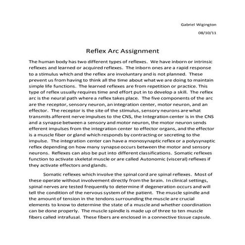 reflex arc (pns)
