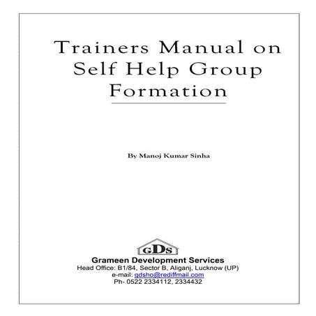 Self help group approach manual | PDF