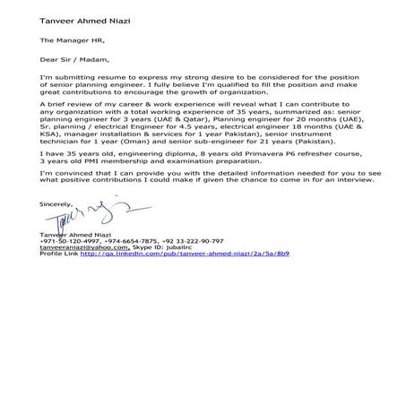 Tanveer Sr Planning Engineer