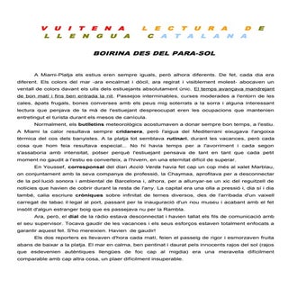 8a lectura de llengua catalana