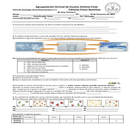 8ºano fq 3teste8ano química