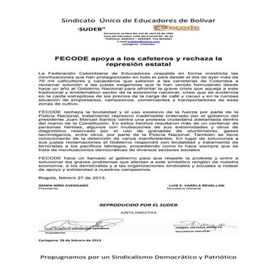 8 apoyo de fecode a cafeteros