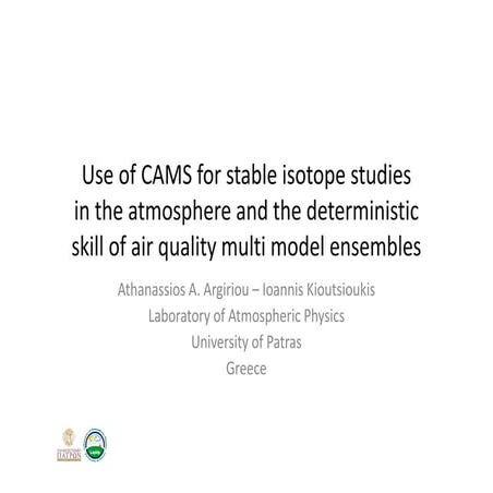 CAMS GA Use of CAMS by Argiriou