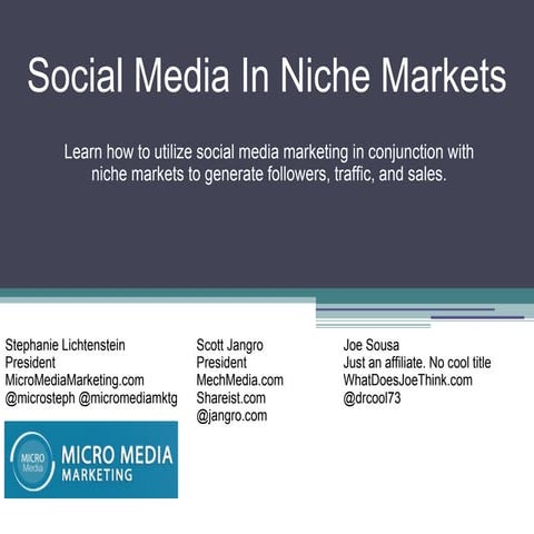 Social Media in Niche Markets