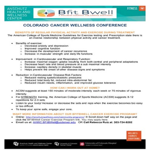 Colorado Cancer Wellness Conference- final handout