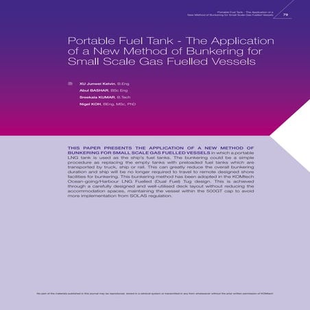 Portable Fuel Tank - The Application of a New Method of Bunkering for Small S...