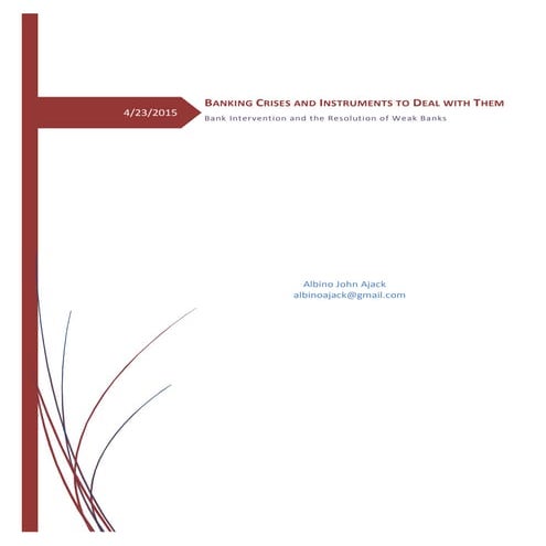 Banking Crises and Instruments to Deal With Them (1)