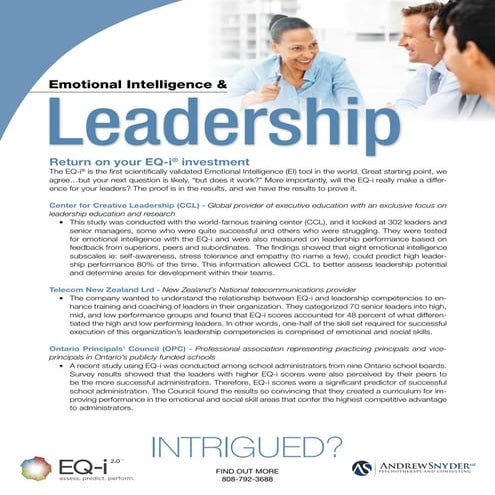 Emotional Intelligence and Leader Effectiveness | PDF