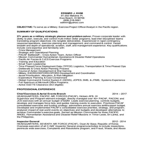 KHIM RESUME Exercise Planner