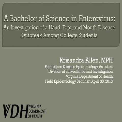 A Bachelor of Science in Enterovirus - Allen